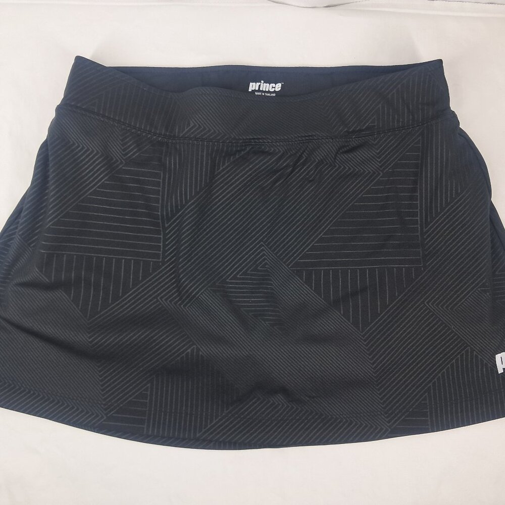 Prince Black Abstract Print Athletic Skort Skirt Tennis Pickleball Size M